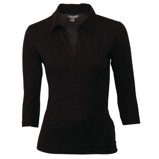Women's V-Neck T-Shirt | Uniform Works | Black | S 2