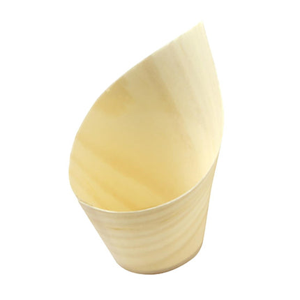 Wooden Slant Cup 50 ml (FSC®) ø32 x h75/35 mm | Sier Disposables
