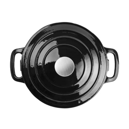 Round Induction Braadpan Cast Iron 3.2L | Vogue | Black 4