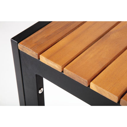 Industrial Steel and Acacia Wood Square Table 80cm | Bolero 2