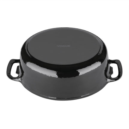 Oval Induction Cast Iron Casserole Black 5L | Vogue 5