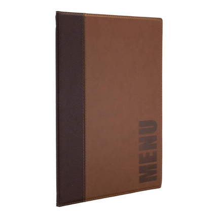 Synthetic Leather Menu Holder A4 Brown | Securit Trendy 2