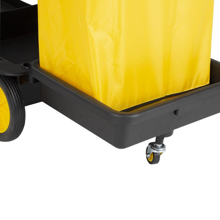 Black Cleaning Trolley with Lockable Cabinet | Jantex 3