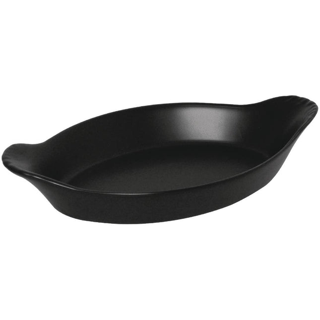 Oval Tapas Plate 20.4x11.8cm Matte Black | Olympia (6 Pieces)