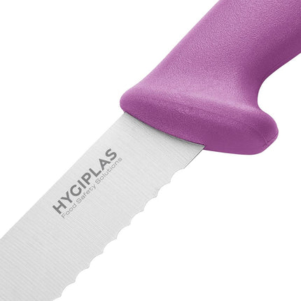 Serrated Chef's Knife with Purple Handle | Hygiplas | 24.8cm Blade 3
