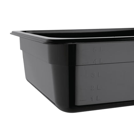 Polycarbonate Black Container GN 1/2 100mm | Vogue 5