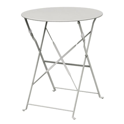 Round Steel Folding Table 59.5cm Grey | Bolero