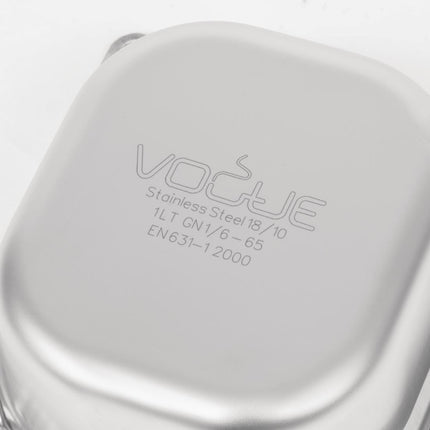 Stainless Steel GN 1/6 Container 65mm Depth | Vogue | 176x162mm 7