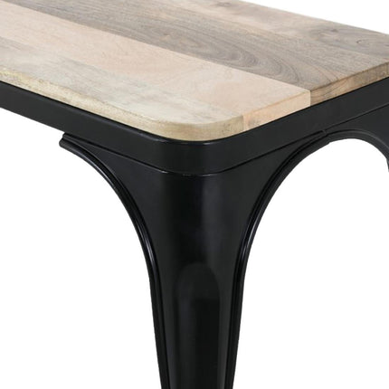 Bolero Bistro Bench with Mango Wood Slats and Black Legs | 1000mm | Set of 2 2