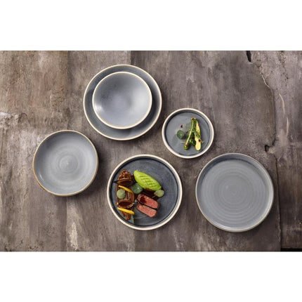 Round Canvas Plates with Narrow Blue Granite Rim | Olympia | 26.5 cm 5