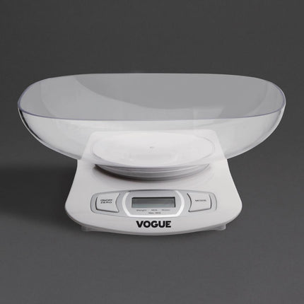 Compact Digital Kitchen Scale 5kg Capacity | Vogue Add 'N' Weigh