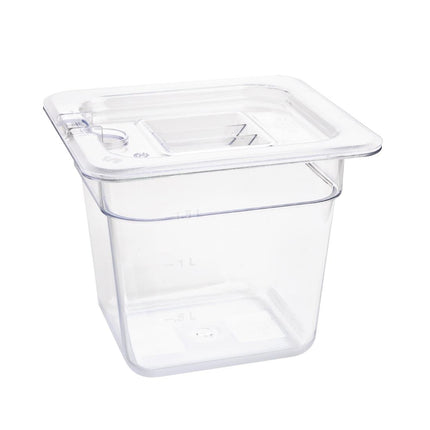 Polycarbonate Gastronorm Container Transparent 150mm | Vogue | GN 1/6 2