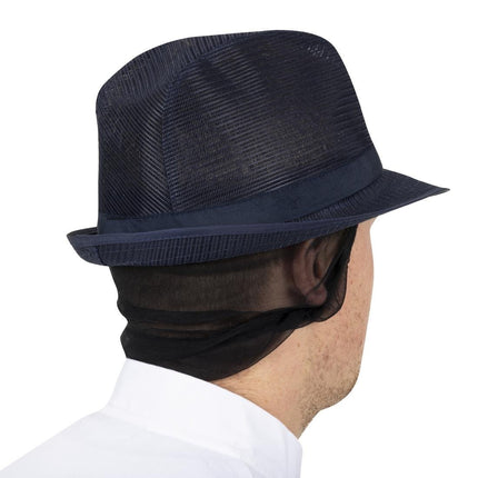 Blue Trilby Hat with Hairnet M (57cm) | Chef Works 10