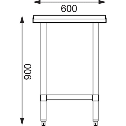 Stainless Steel Work Table with HDPE Reversible Cutting Board 90cm | Vogue 9