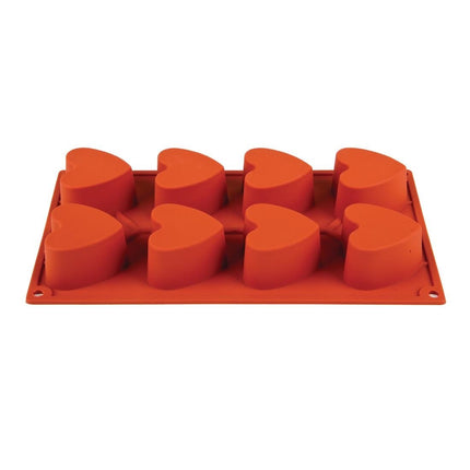 Silicone Baking Mold 8 Heart Shapes | Pavoni Formaflex