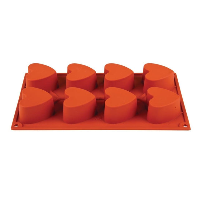 Silicone Baking Mold 8 Heart Shapes | Pavoni Formaflex