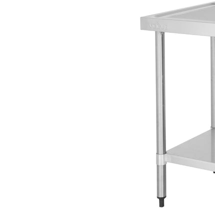 Stainless Steel Double Sink Worktable with Draining Board Right | Vogue | 180x60cm 6