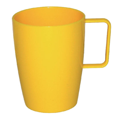 Kristallon Polycarbonate Mug with Handle Yellow 28.4cl | Olympia | 12 Pieces
