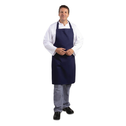 Durable Dark Blue Polyester-Cotton Halter Apron | Whites | 96.5x71.1 cm 5
