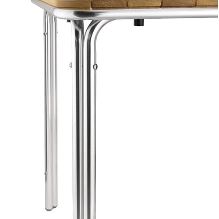 Bolero Square Ash Wood and Aluminium Table 70cm 4