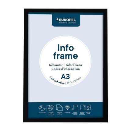 Self-Adhesive Info Frame Set 2 Pieces A3 Black | Europel