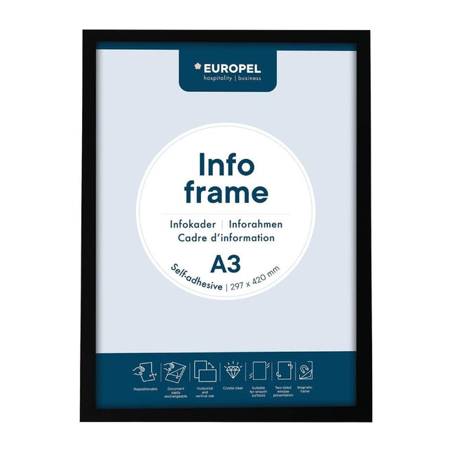 Self-Adhesive Info Frame Set 2 Pieces A3 Black | Europel