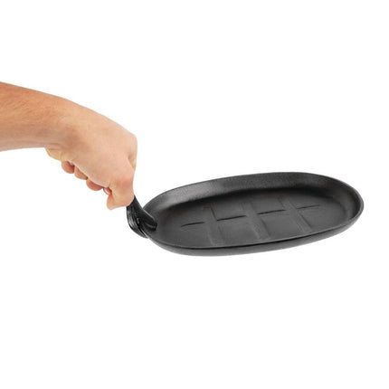 Oval Cast Iron Sizzle Platter | Olympia | 28x19cm 4
