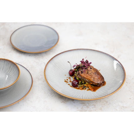 Drift Grey Low Coupe Bowls with Relief 260mm | Olympia | Set of 4 10