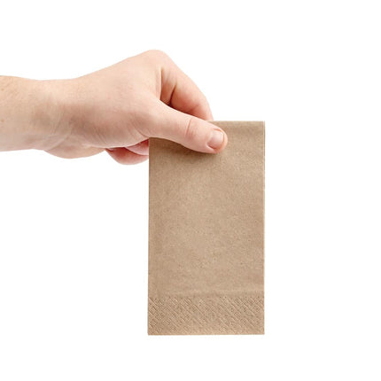 Recyclable 2-Ply Kraft Lunch Napkins 33x33cm 1/8 Fold | Fiesta 3