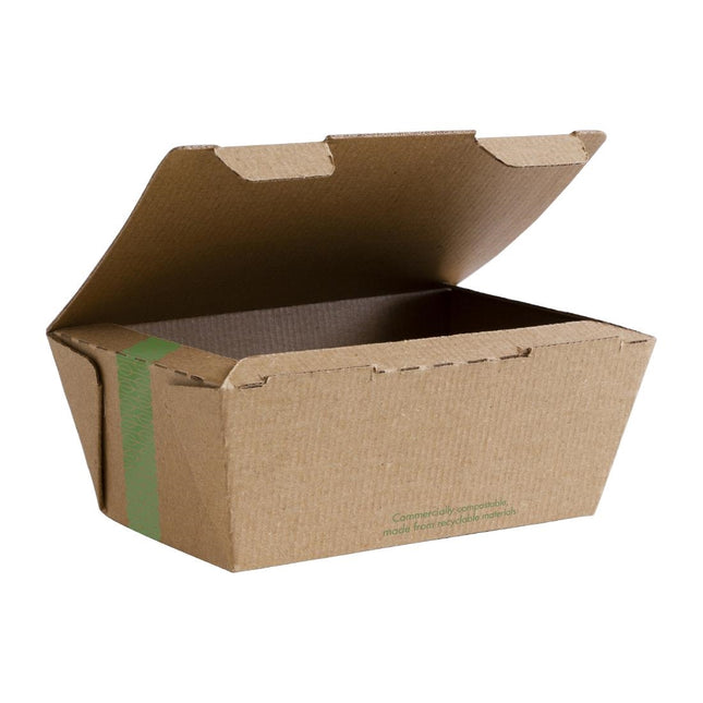 Compostable Ribbed Cardboard Takeaway Boxes Medium | Vegware