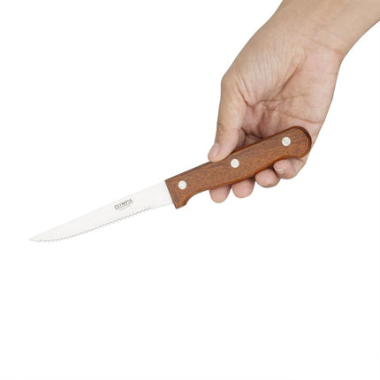 Steak Knives 21.5cm with Wooden or Black Plastic Handle | Olympia 2