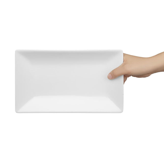 Rectangular Whiteware Serving Platters 25x15cm | Olympia | Set of 4 2