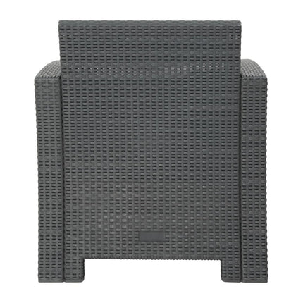 Outdoor Rattan-Style Armchair and Table Set Grey | Bolero 4