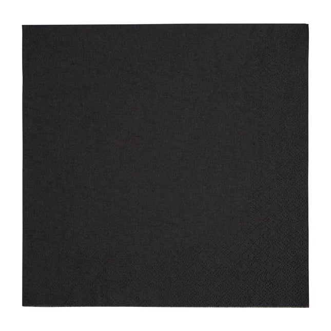 Recyclable 3-Ply Black Dinner Napkins 40x40cm 1/4 Fold | Fiesta