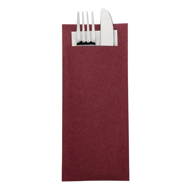 Cutlery Pouch with White Napkin | Europochette Burgundy 2