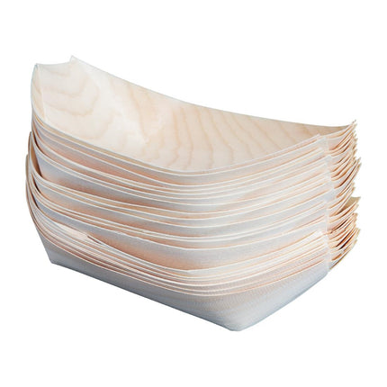 Compostable Wooden Serving Boats 190mm | Fiesta 5