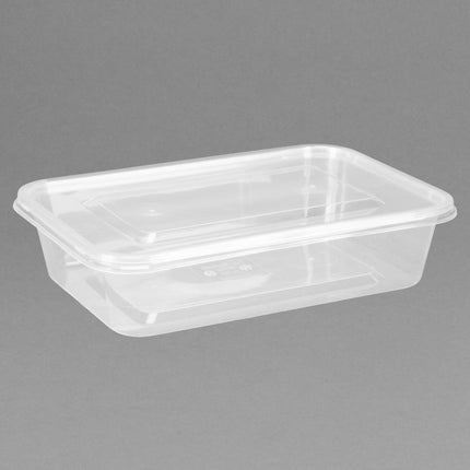 Recyclable Microwaveable Plastic Containers 50cl with Lids | Fiesta | 250 Pieces