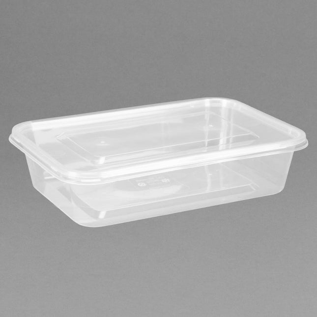 Recyclable Microwaveable Plastic Containers 50cl with Lids | Fiesta | 250 Pieces