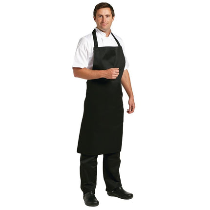 Extra Wide Black Poly-Cotton Halter Apron XL | Whites 4