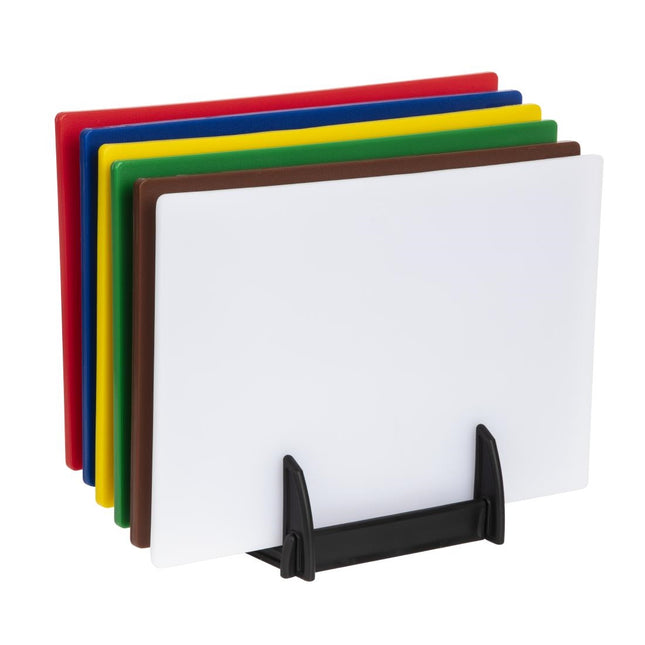 LDPE Cutting Board Set with Rack 450x300x10mm | Hygiplas