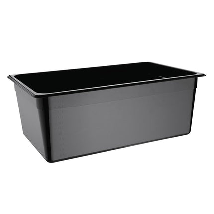 Polycarbonate Gastronorm Container 1/1 Black 200mm | Vogue
