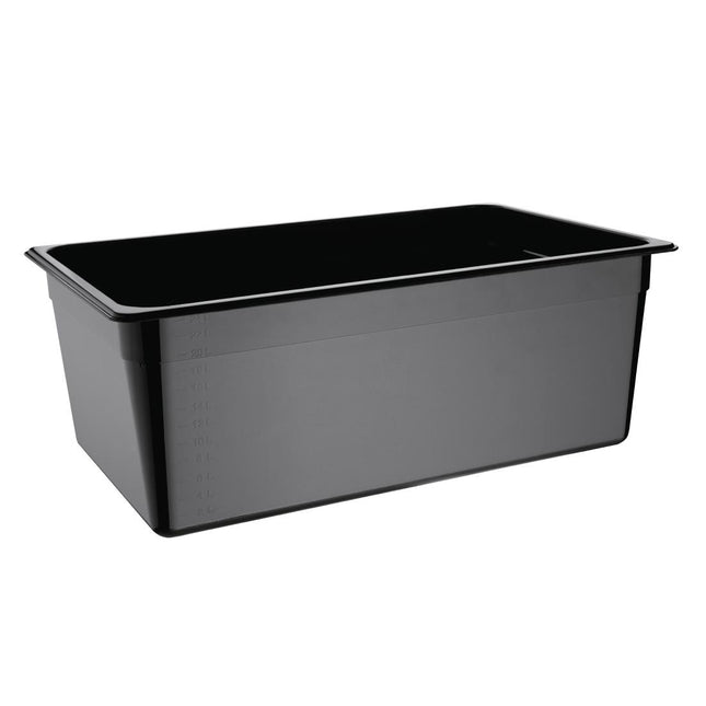 Polycarbonate Gastronorm Container 1/1 Black 200mm | Vogue