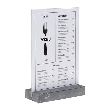 A4 Portrait Board Holder with Polystone Base Anthracite | Europel 2