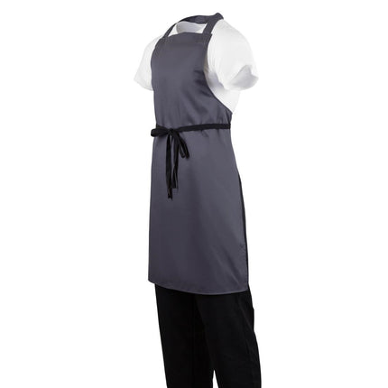 Poly-Cotton Bib Apron Grey | Whites 3