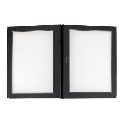 Securit A4 Menu Holders with Wooden Spine Black | Set of 20 with Wooden Box 9