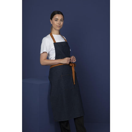 Blue Denim Halter Apron with Adjustable Neck and Double Pockets | Southside 3