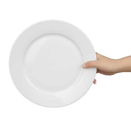 Dinner Plates with Wide Rim 25cm | Olympia Whiteware | Set of 12 6