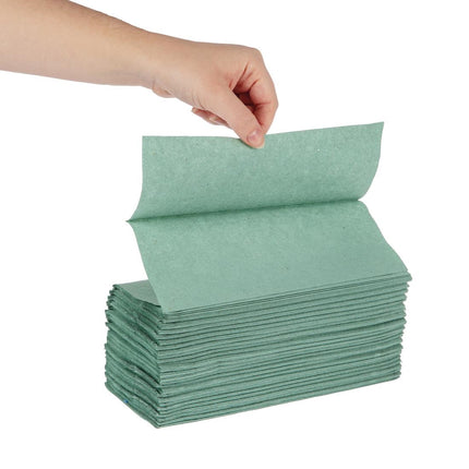 Jantex Green 1-Ply Z-Fold Hand Towels 250 Sheets | 12 Packs 2