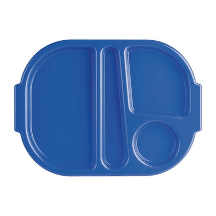 Polycarbonate Compartment Tray Small Blue 32.2cm (10 pcs) | Olympia Kristallon
