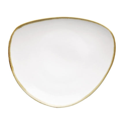 Kiln Chalk White Triangular Plates 230mm | Olympia